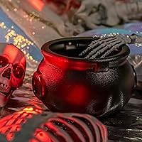 Vista 4 de 11" and 7.4” Package Large Easter Day, St. Patrick's Day, Halloween Black Plastic Witch Cauldron Kettle, Candy Holder, Party Favor Decoration