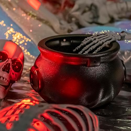Miniatura 4 de Glocamping Paquete grande de 11 pulgadas y 7.4 pulgadas, para el día de Pascua y Halloween, hervidor de caldero de bruja de plástico negro, soporte