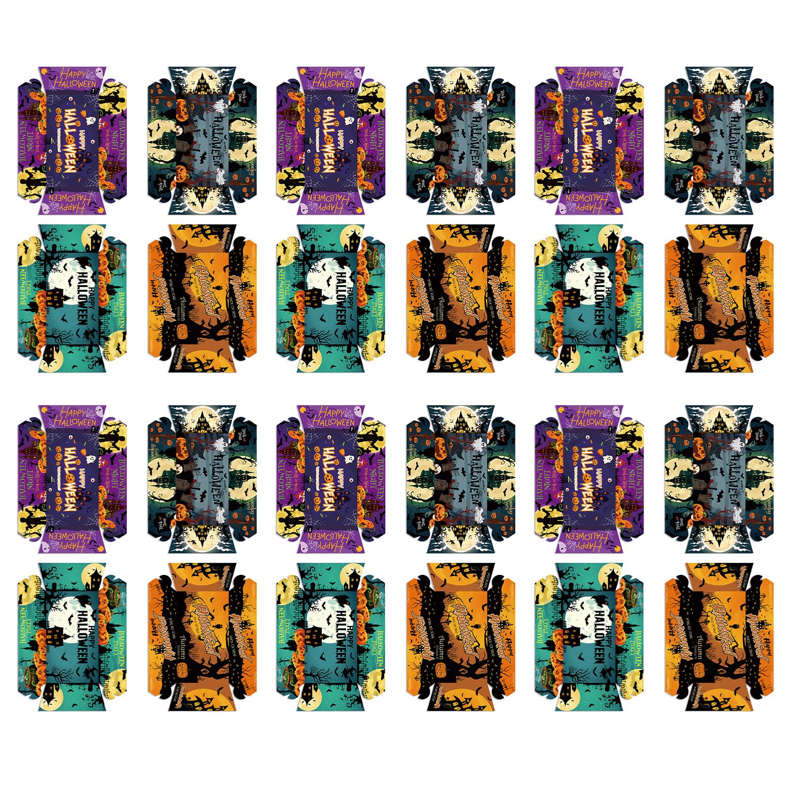 Woedpez Festival Paper Snacks Serving Set 4/8 / 12 / 16Pcs Halloween Party Tableware Sustainable Container for Gatherings Festival Paper Food Container