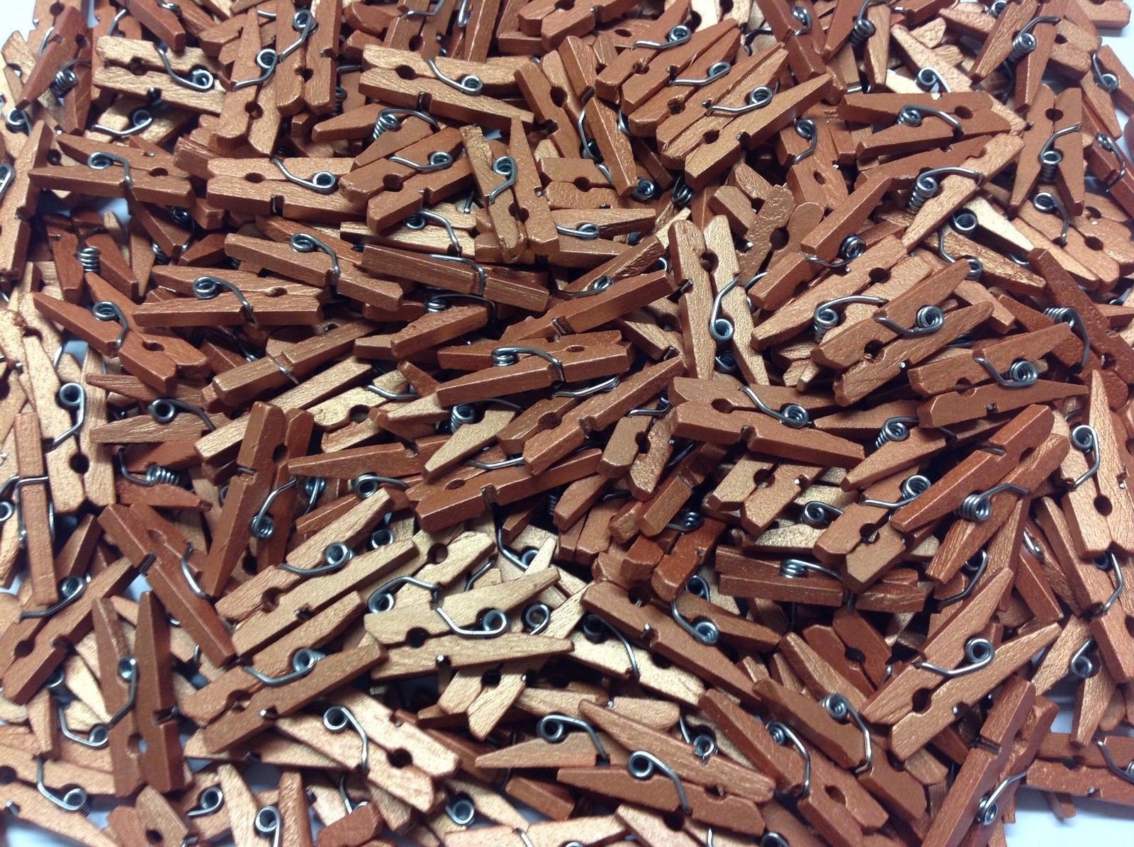 Celloexpress Copper 25Mm Mini Wooden Craft Pegs - Scrapbooking, Display Photos & Keepsakes (Pack Of 25)