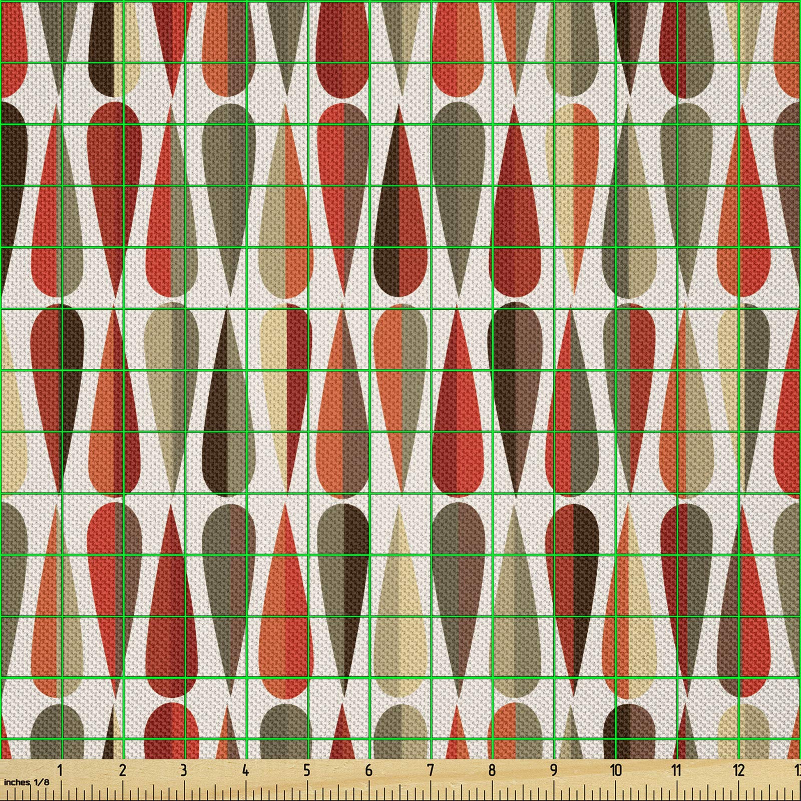 Tessuto In Satin Elasticizzato ABAKUHAUS Stile Anni '70, 5 Metri, 155 Cm Di Larghezza, Multicolore, Per Cucito E Tende