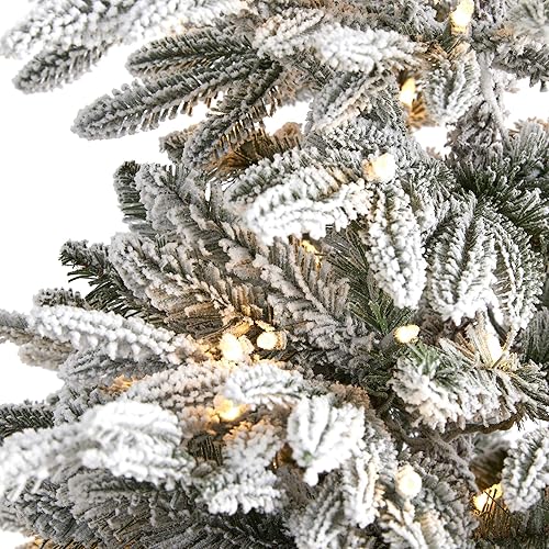 Miniatura 3 de Nearly Natural Árbol de Navidad artificial de abeto de Manchester de 6.5 pies con 300 luces y 781 ramas flexibles