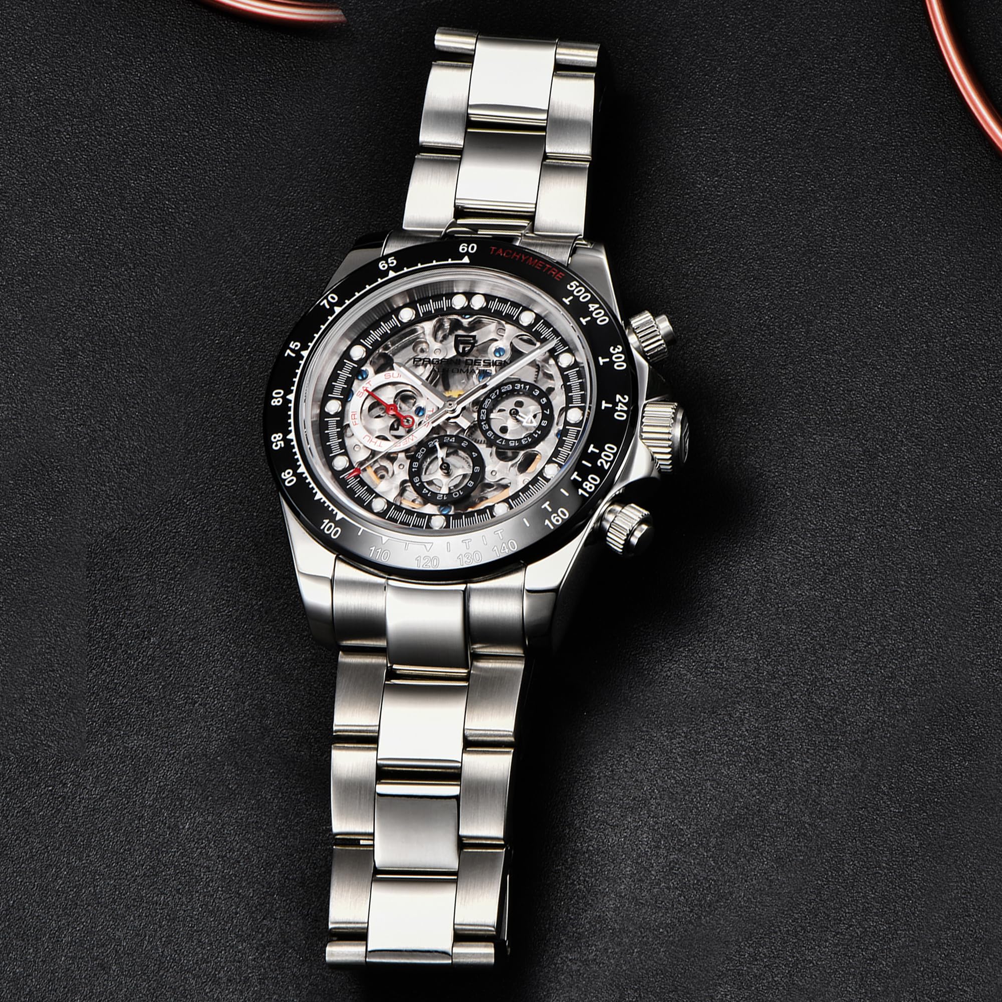 Pagani Design PD 1653 Montre Automatique Pour Homme Design Hollow Out Design mécanique étanche Cadran 40 mm Cristal Saphir PD 1653 Cadeau Pour Homme