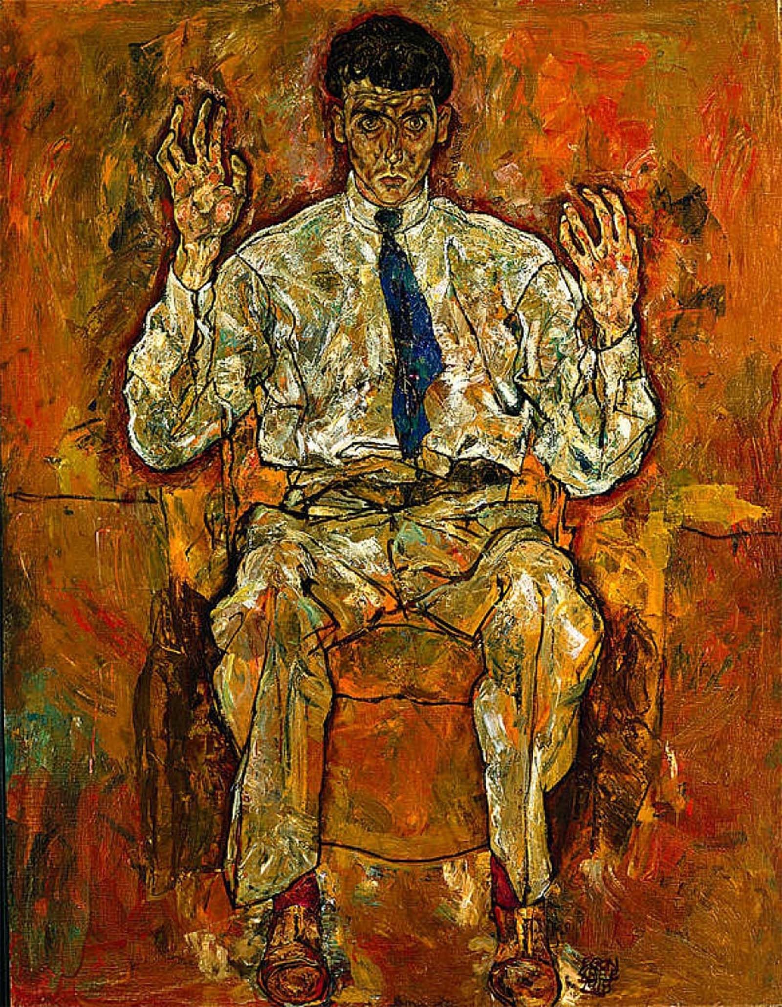 POSTERIIk Vintage Art Print Images Pictures Print Portrait by Egon Schiele Modern Colour Posters for Office Home Decor 60x90cm