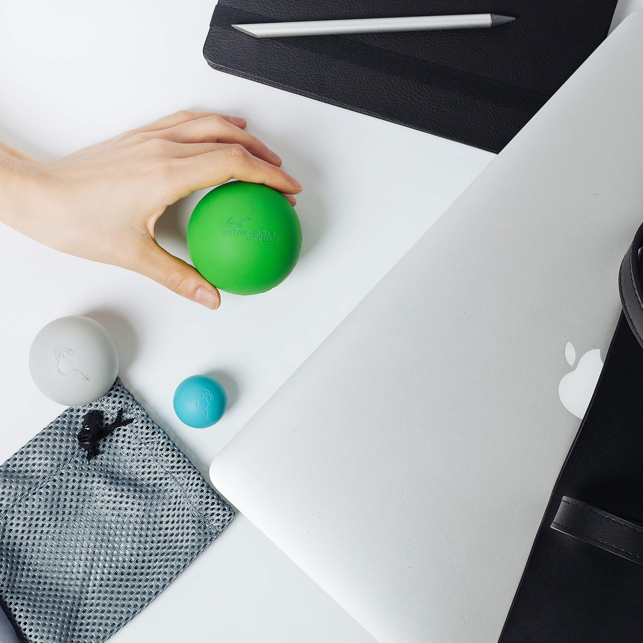 Bomb-Ball Original Massage Ball Set - Faszien + Lacrosse Bälle für ultimative Muskelentspannung, Selbstmassage, Faszientraining + Triggerpunkt Therapie…