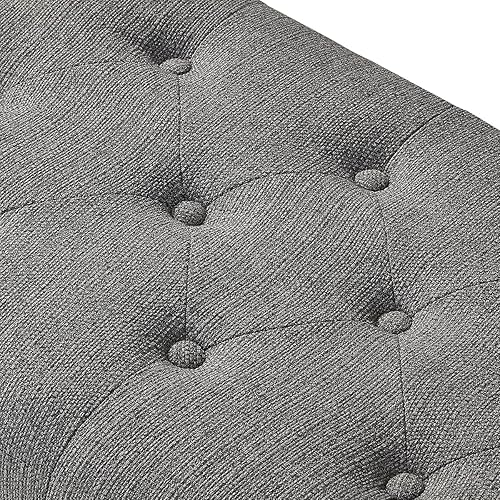 Miniatura 52 de 24 KF – Cabecero tapizado, copetudo, con relleno y botones y banco largo acolchado Marfil/Negro-48 Pulgadas,Negro/Dorado - 48