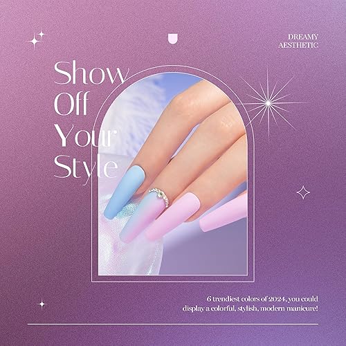 Miniatura 85 de Beetles - Esmalte de uñas de gel pastel, 6 colores, esmalte de gel macarrón, rosa claro, azul, verde, amarillo, morado, uñas suaves para todas