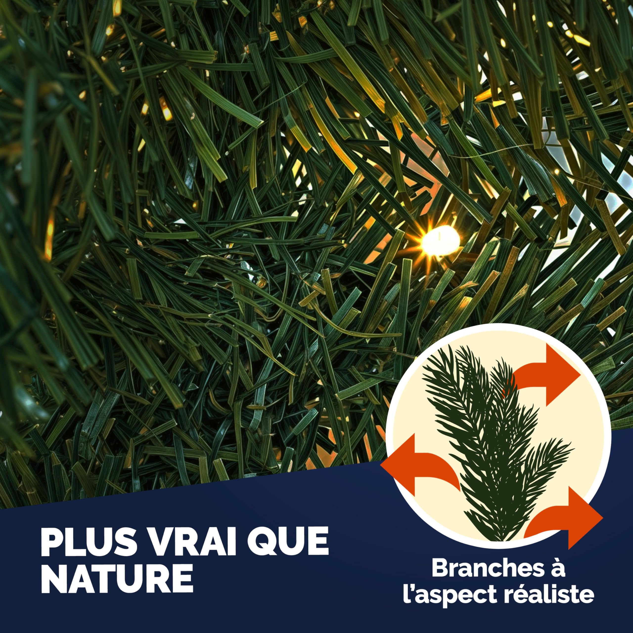 CASARIA® Guirlande de Noël Lumineuse 10m 160 LED Sapin Artificiel avec déco Décoration de noël intérieur extérieur | Décoration de noël intérieur extérieur, Longueur guirlande 10m et alimentation 5m, 72 boules, 20 noeuds, 20 flocons