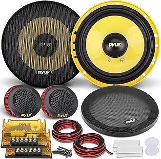 Pyle 6.5” 2-Way Component Car Audio Speakers – 400W Peak, Butyl Rubber Surround, Electroplated Basket