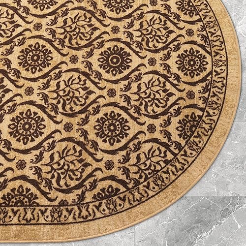 Miniatura 39 de Antep Rugs - Alfombras antideslizantes (antideslizante) 4 x 6 con parte trasera de goma floral geométrica de bajo perfil para interiores