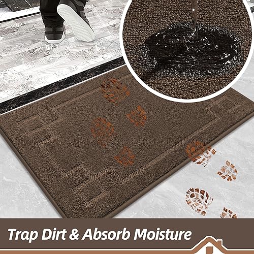 Miniatura 2 de BEQHAUSE Tapete para puerta de 32 x 48 pulgadas, antideslizante, lavable, de bajo perfil, absorbente y resistente a las manchas, tapete para puerta