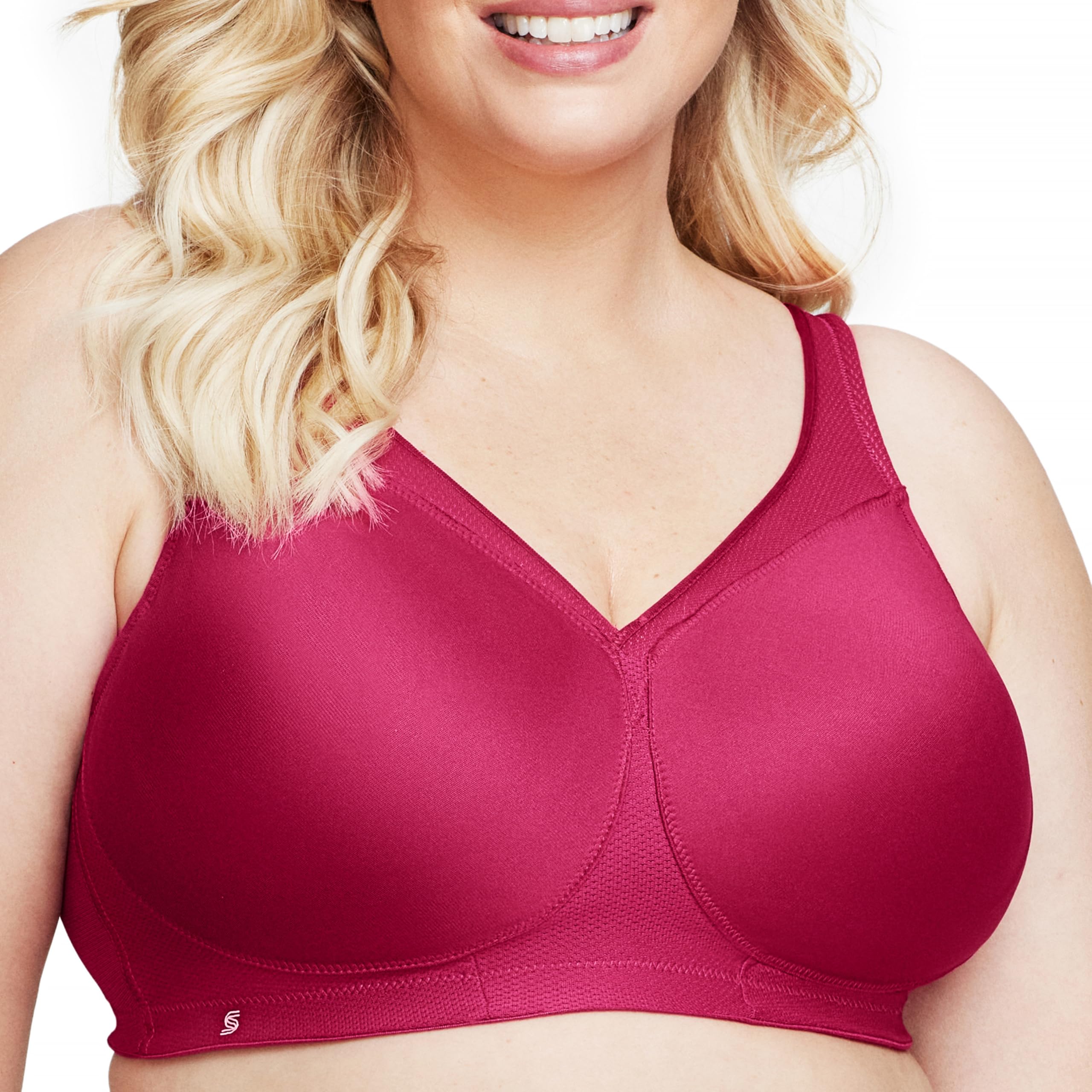 Glamorise Women’s Full Cup Bra, Full Figure MagicLift Seamless, Wirefree Sports Bra, #1006