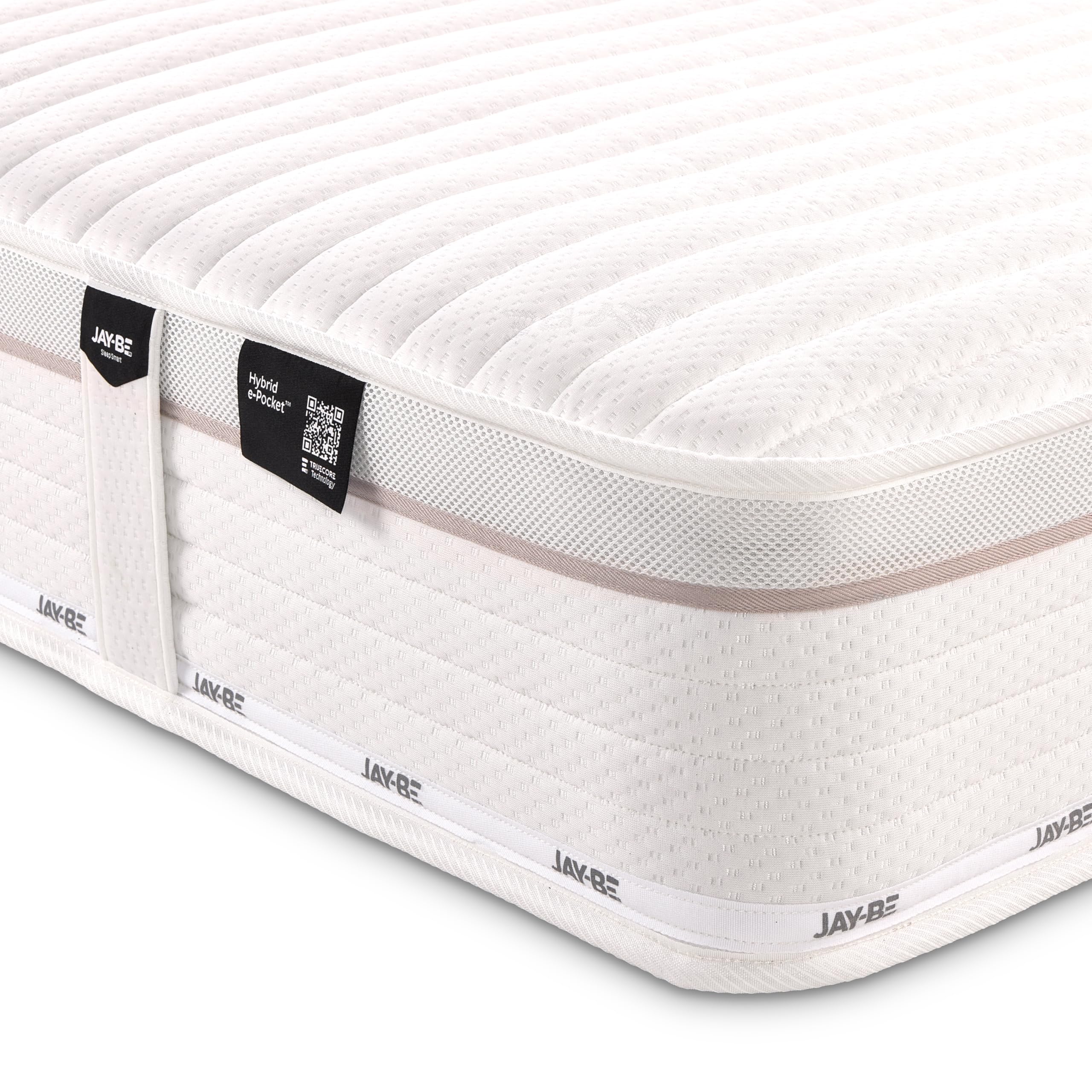 JAY-BE Truecore Hybrid 2000 Single Bed Mattress, 3ft, 23cm Thick, e-Pocket Sprung, Medium Mattress, Sustainably Made in the UK (190 x 90 x 23cm)