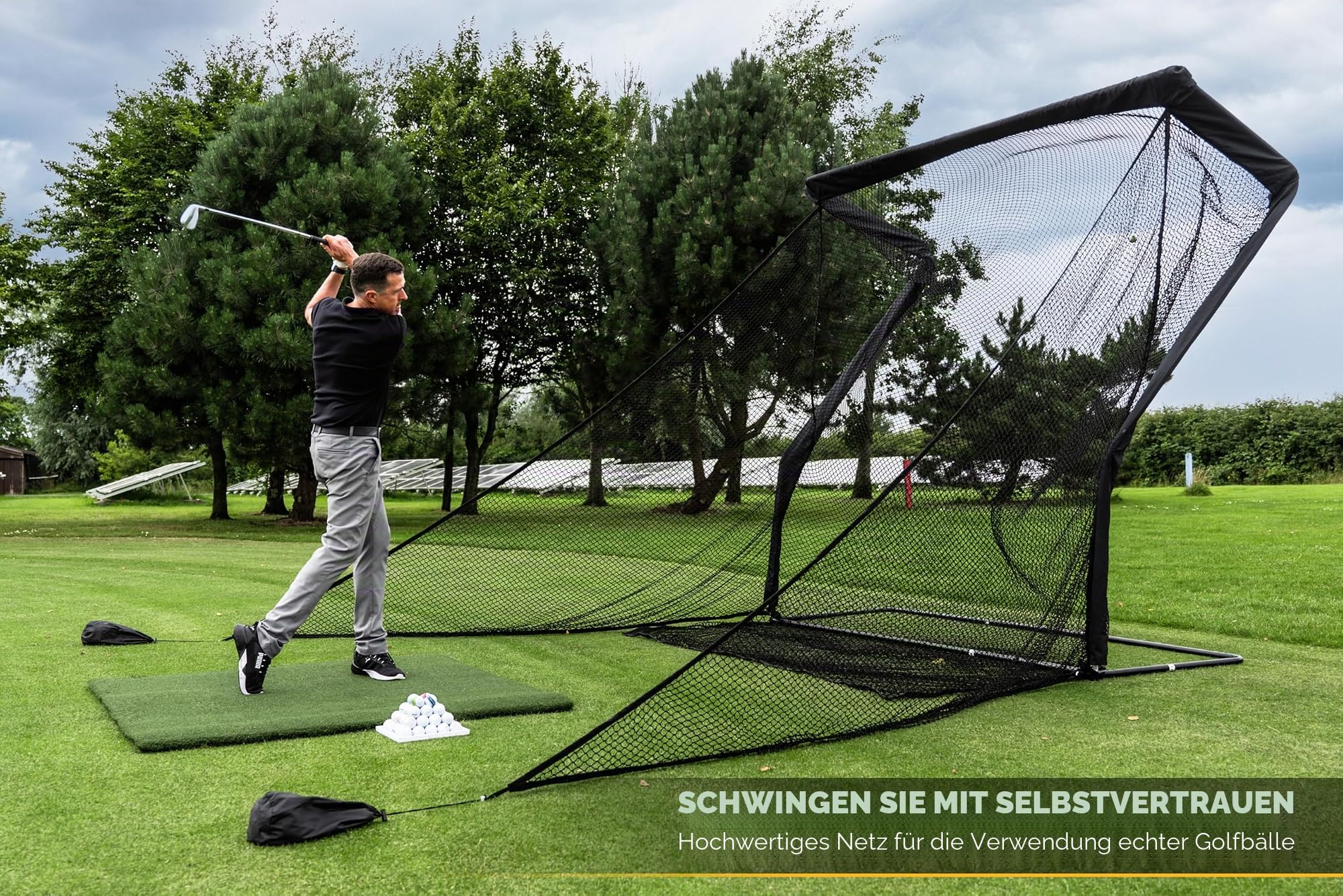 SimSpace Unisex Erwachsene Tri Turf Multifunktionale Golfschlagmatte zum Fahren und Chippen Üben - Grün, 64 cm x 40 cm