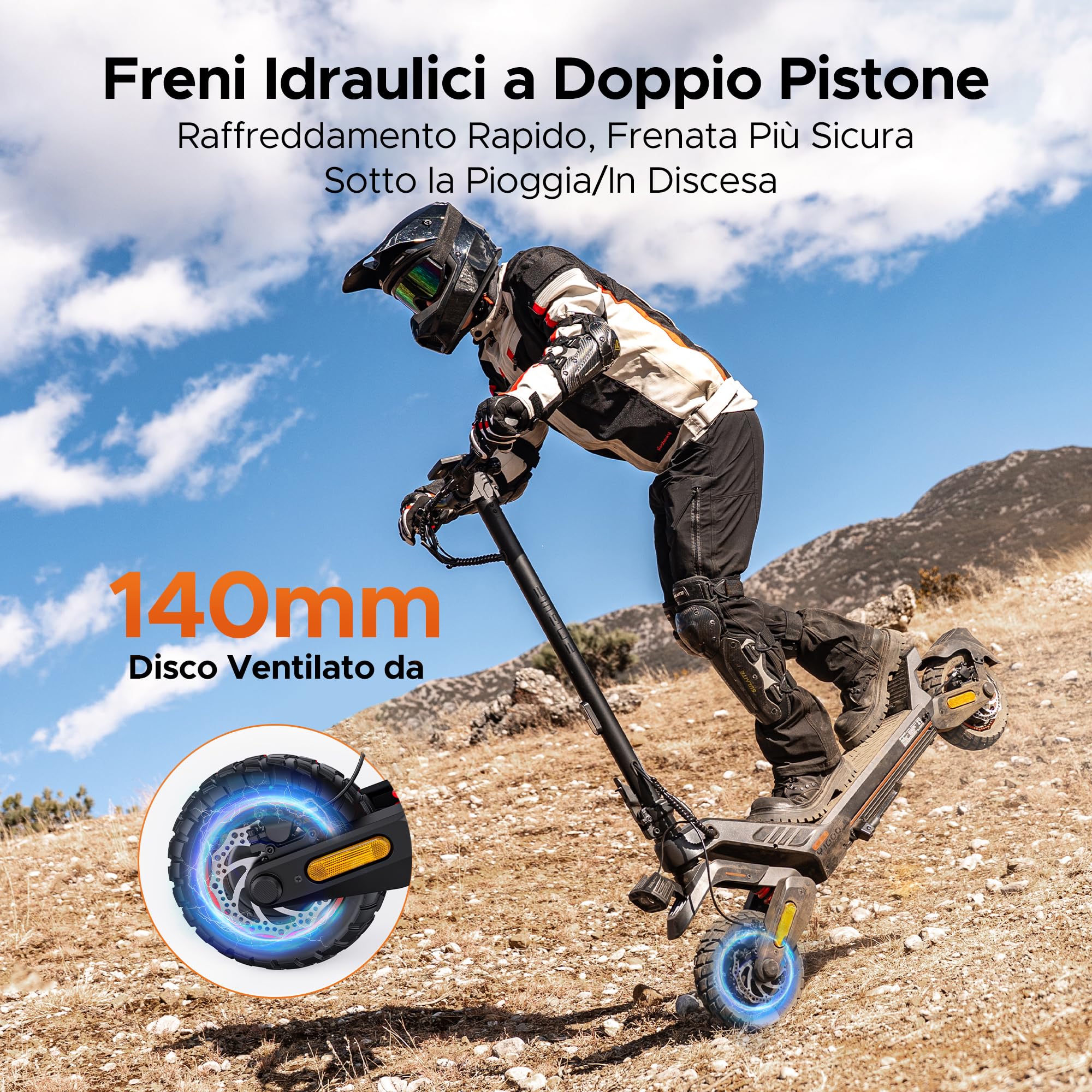 ENGWE Y1000 Monopattino Elettrico a Doppio Motore con Batteria da 52V e 22.5Ah Fino a 100KM, Sblocco NFC e Bluetooth, Navigazione Intelligente, Freni Disco Idraulici e Doppia Sospensione