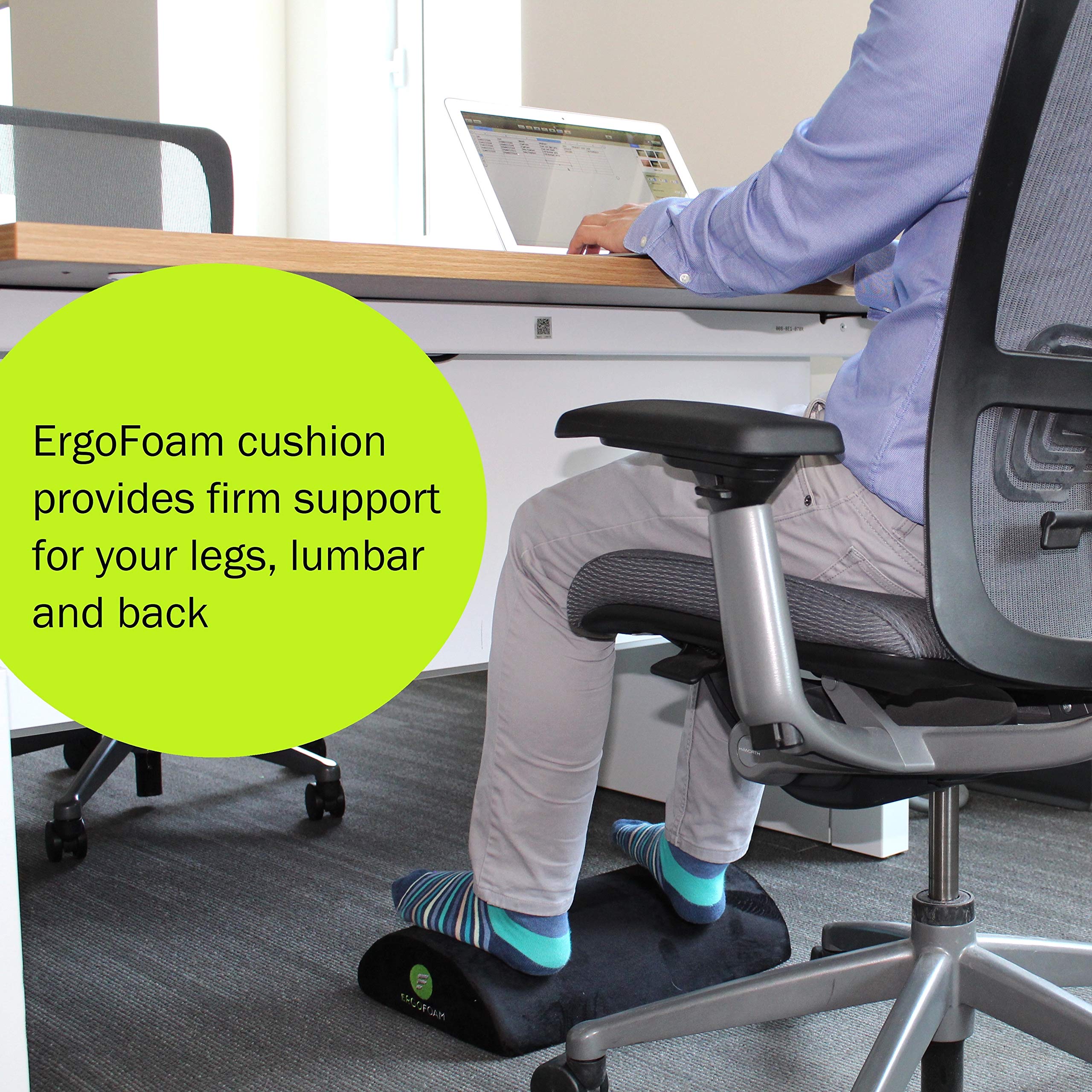 Buy ErgoFoam Ergonomic Foot Rest for Under Desk Premium Velvet Soft