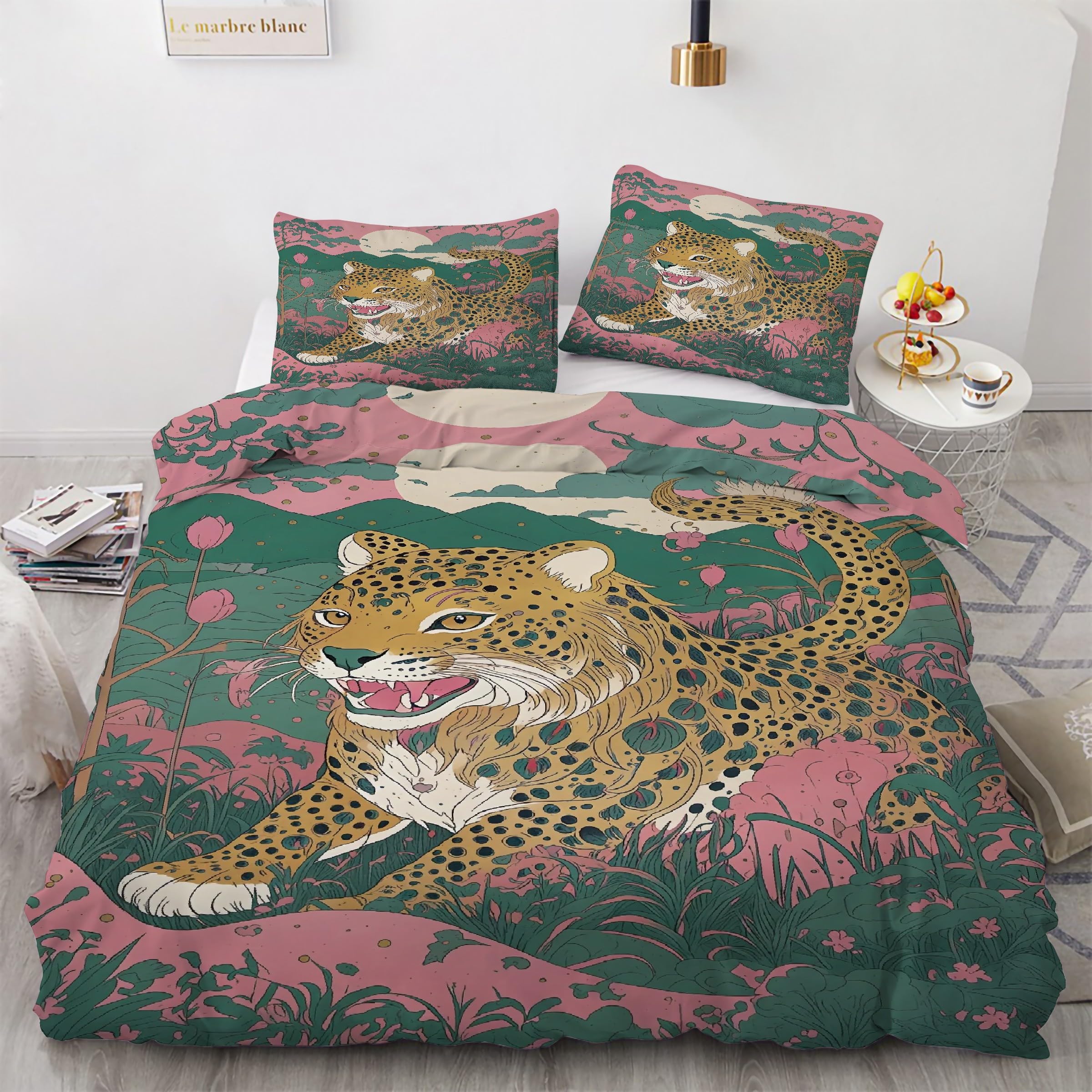 Parure de Lit Léopard 200x200 pour une Chambre Ambiance Nature et Cocooning
