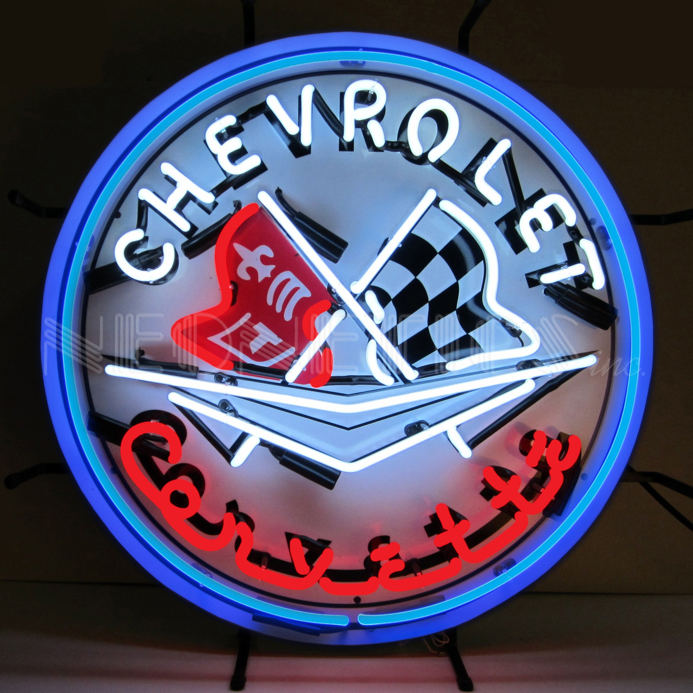 Corvette Neon Sign with Blue Outer Ring - Amazon.com
