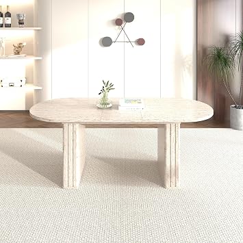 Extendable Wood Dining Table, Large 62.99"/70.87" Oval Kitchen Dining Room Table, Expandable Farmhouse Dining Table Conference Table for Living Dining Room Home Office