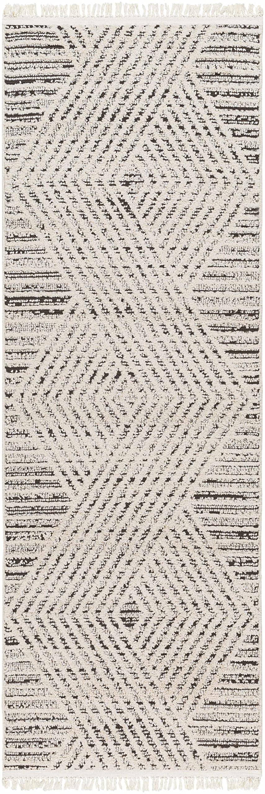 BoutiqueRugs Brita Contemporary Runner Rug - Sage, Ivory, Dark Brown - 2'7