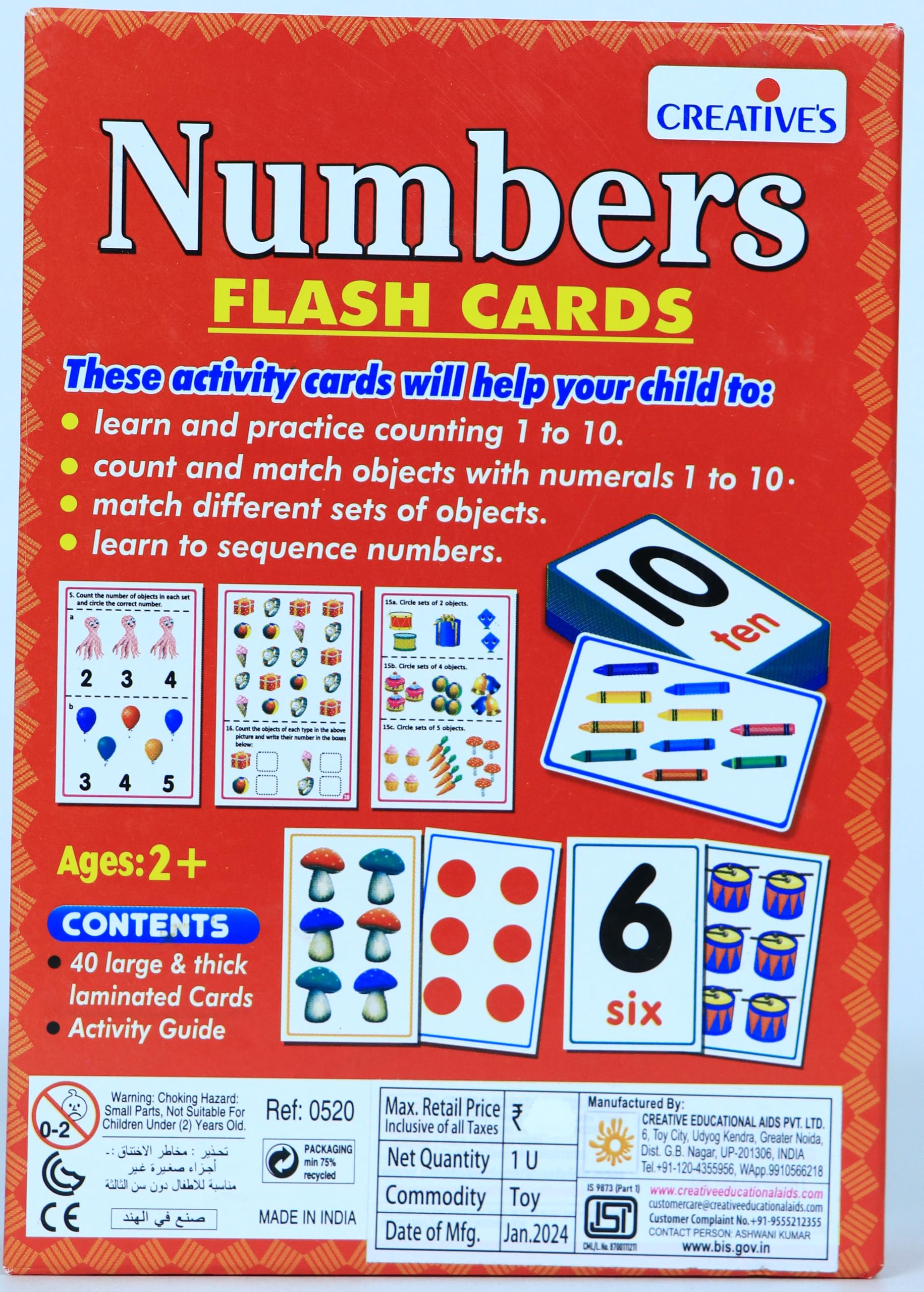 Creative Educational Pre-School Number Flash Cards - Image 3