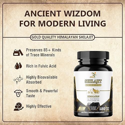 Miniatura 2 de Shilajit Pure Himalayan Cápsulas (suplemento de ácido tévico) 1,000 mg de extracto orgánico de Shilajit por porción, 120 unidades (más de 85