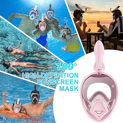 Miniatura 7 de Devilfish Full Face Snorkel Mask Adults, Dry Top System Snorkeling Set with Foldable Sunglasses, 180 Degree Panoramic View Snorkel Gear, Scuba
