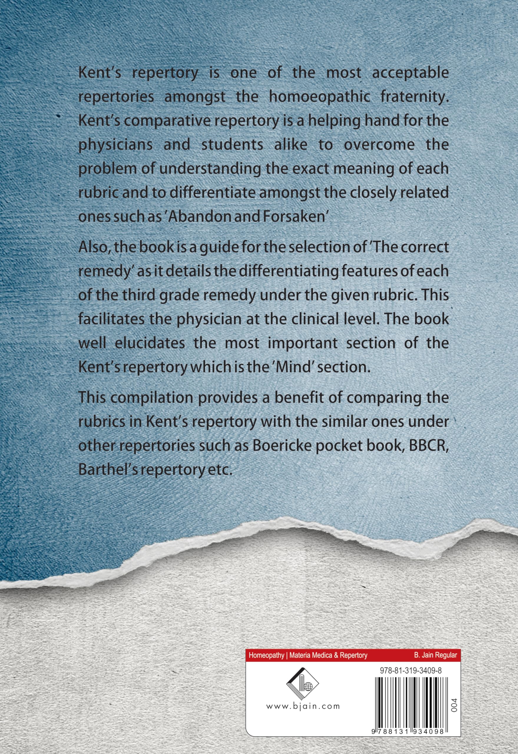 Kent's Comparative Repertory of the Homeopathic Materia Medica