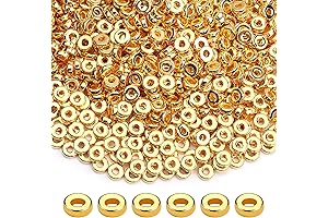 6mm Gold Flat Round Spacer Bead Charm for DIY Necklace Bracelet Jewelry Crafting Accessories