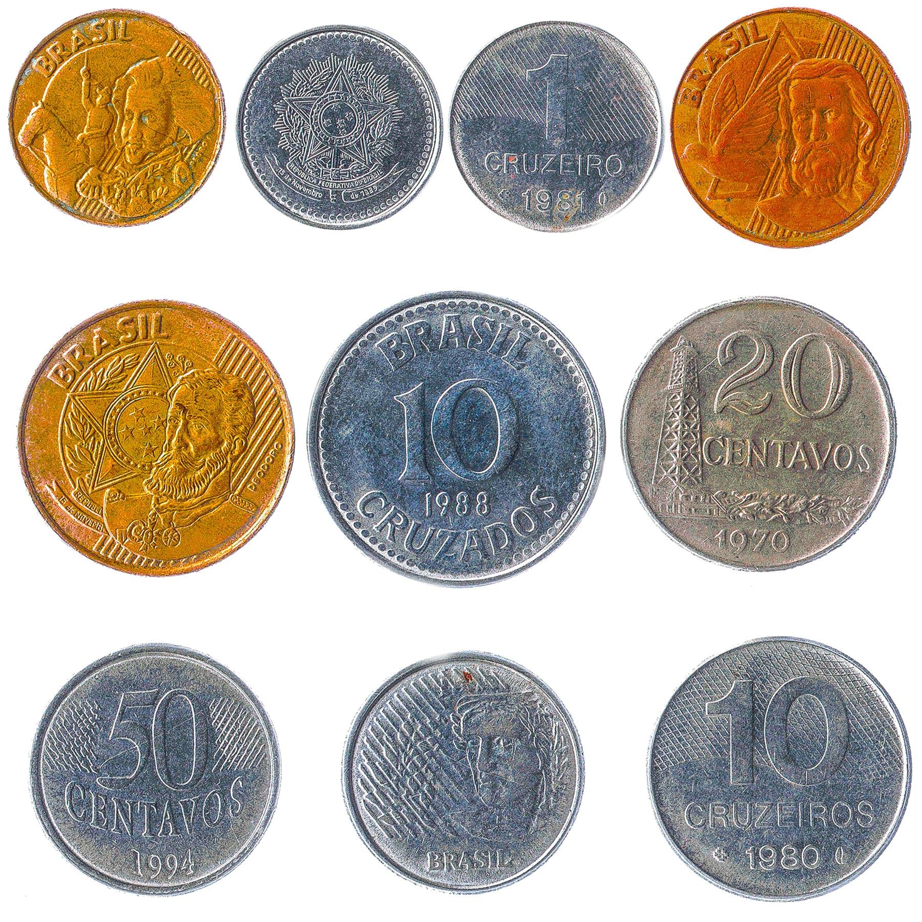 Amazon.com: Brazil 10 Mixed Coins | Centavos | Real | Cruzados