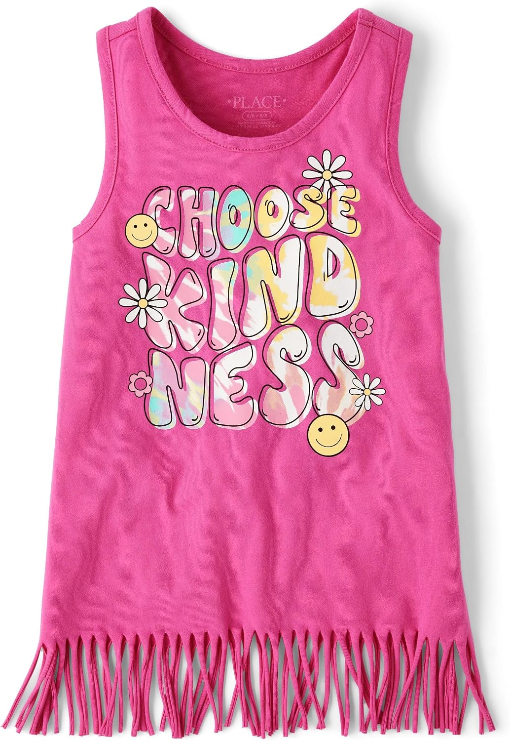 The Children's Place Girls' Graphic Fringe Tank Tops