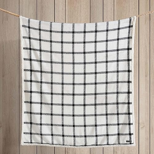 Miniatura 4 de Eddie Bauer Colección Home ultra suave - Manta reversible de forro polar sherpa, suave y acogedora, perfecta para cama o sofá, color beige Bunkhouse