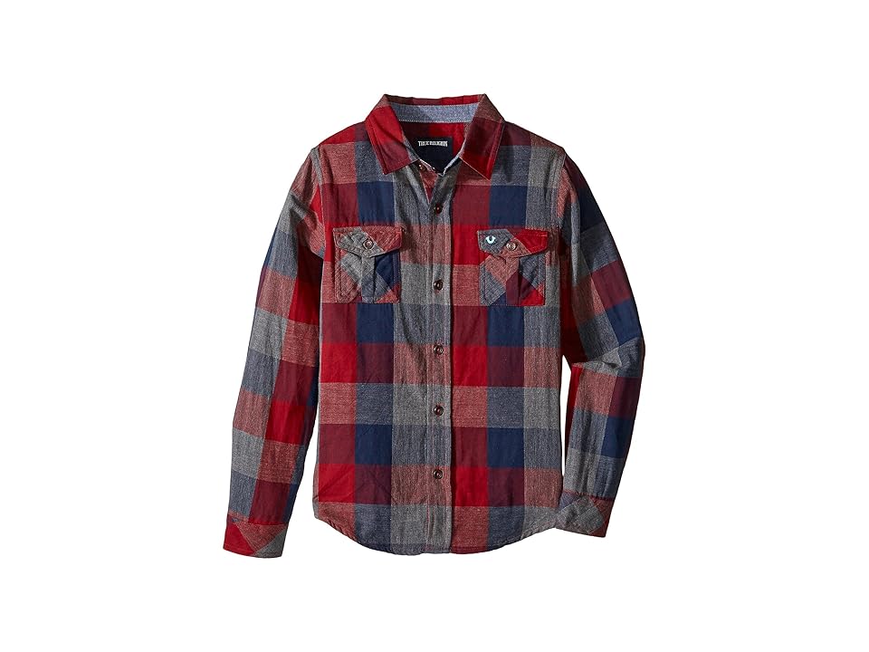 

True Religion Kids Woven Plaid Workwear Shirt (Toddler/Little Kids) (Midnight) Boy's Clothing