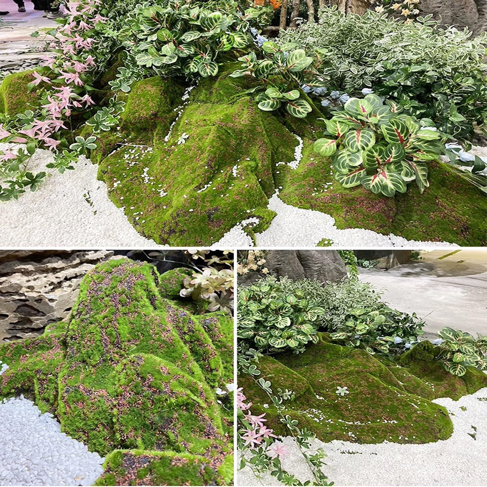 Fogli di Muschio Finto Muschio Artificiale Prato Erboso Decorazioni in Erba Sintetica per Casa, Giardino, Patio, Decorazioni Interni ed Esterni(C)