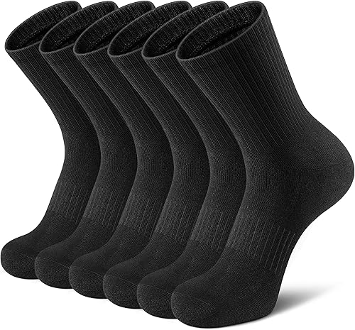 Airacker Calcetines atléticos deportivos para correr, calcetines de pantorrilla, acolchados y transpirables, para hombres y mujeres (6 pares)