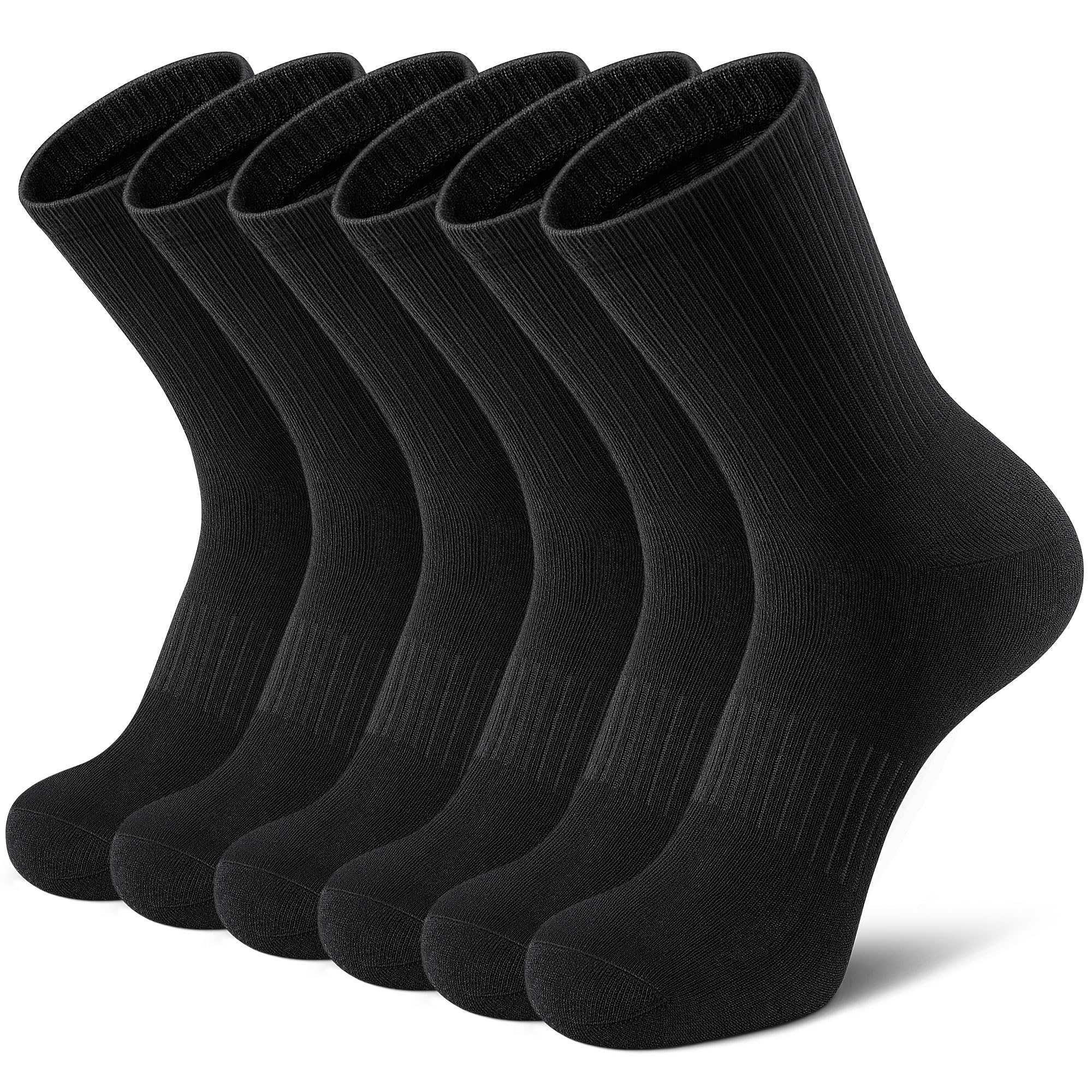 Athletic Socks Sport Running Calf Socks Performance Cushioned Breathable Crew Socks for Men Women(6 Pairs)
