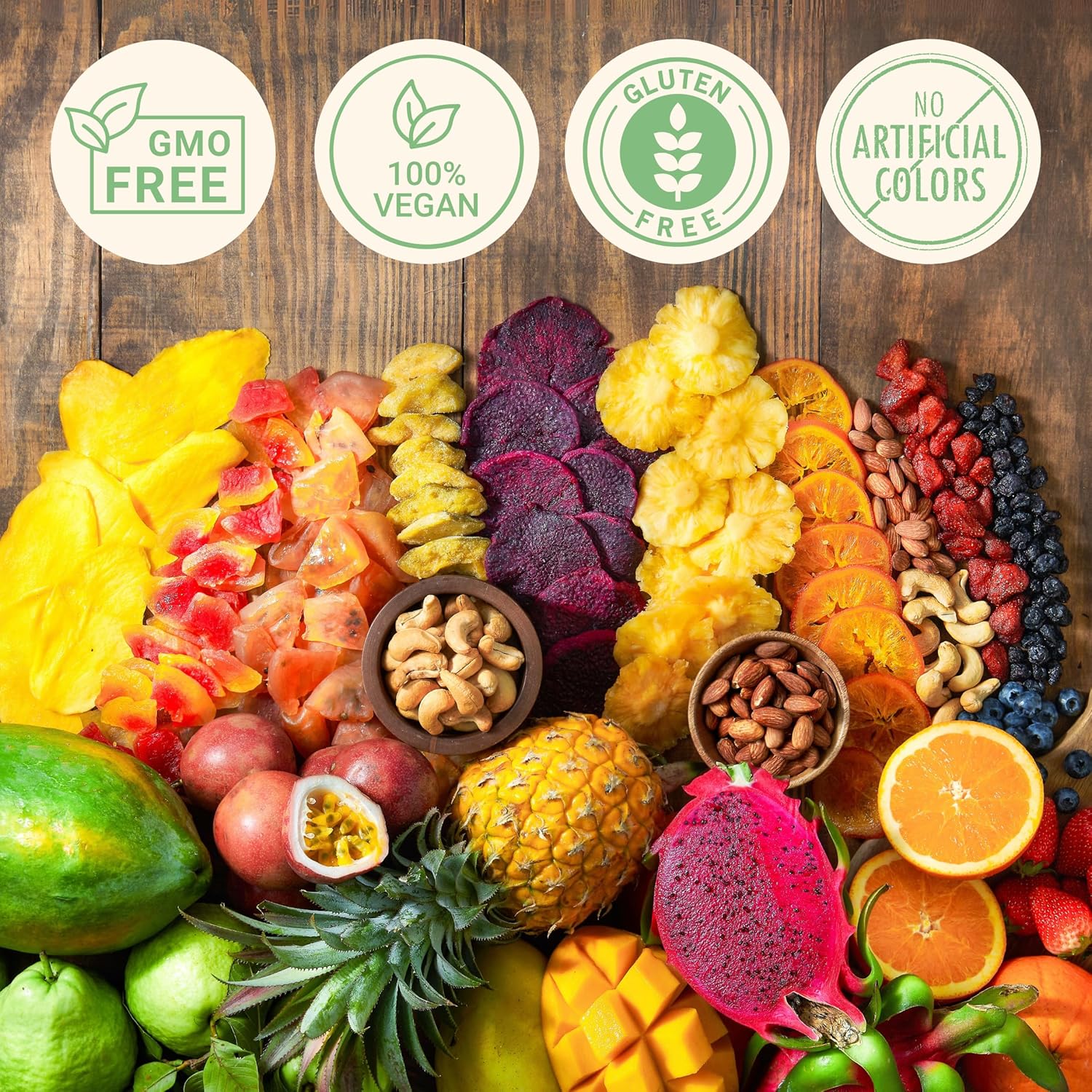 Dried Fruit Gift Basket – 11 Tropical Flavor Exotic Dried Fruit Basket Gift | 20oz Soft Mixed Dried Fruit and Nuts Gift Basket Dry Fruits Gift Box | Healthy Food Gifts Food Gift Baskets for Women, Mom