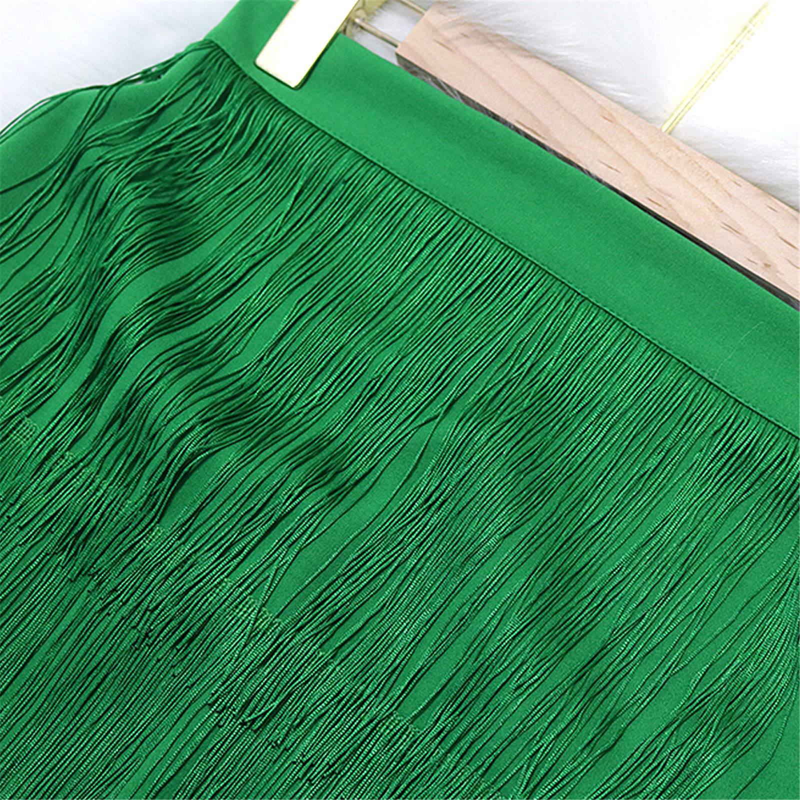 Gonne Aderenti da Donna con Frange a Matita Elasticizzate Gonne a Vita Alta con Nappe Sottili da Donna