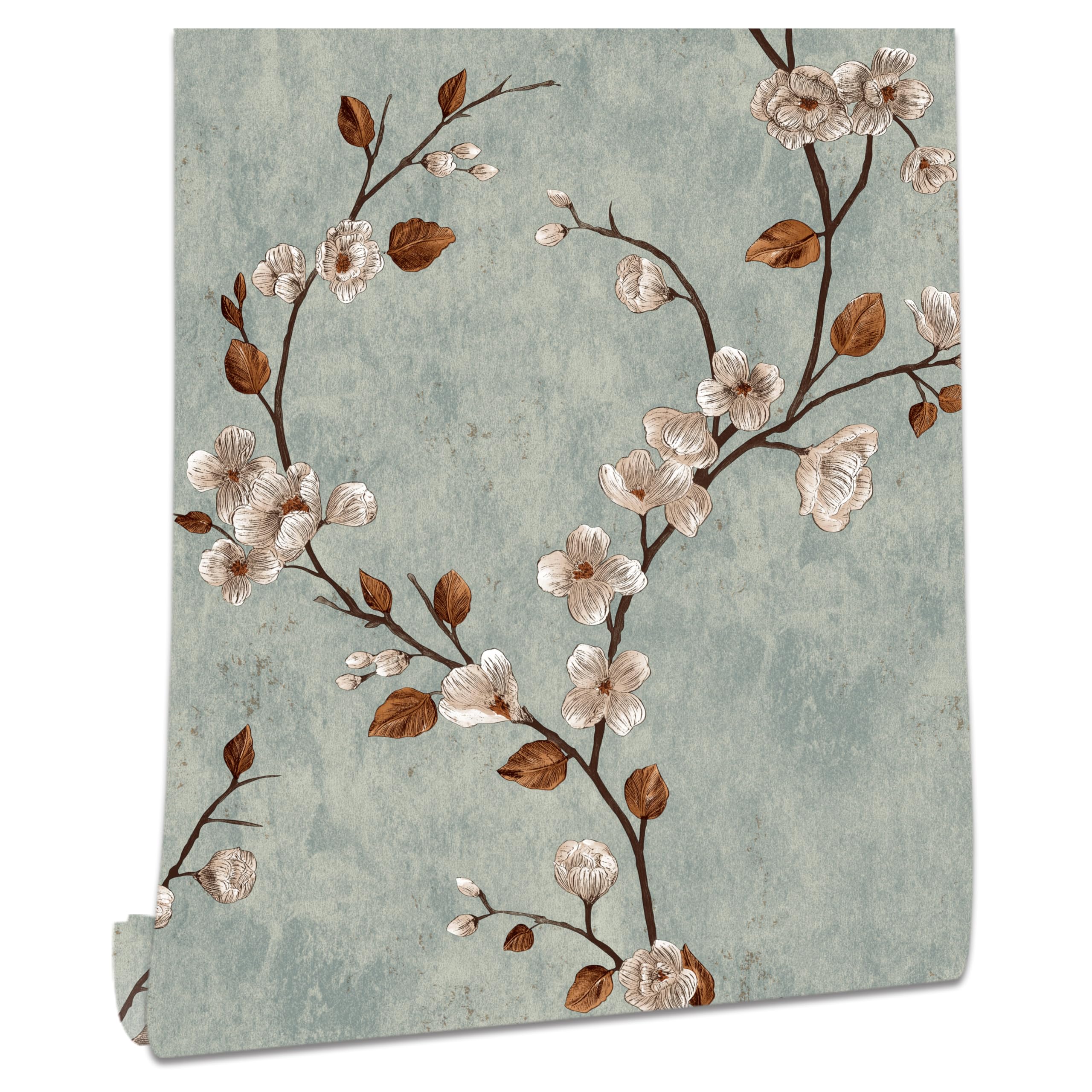 myforHD Self Adhesive Wallpaper Floral Leaves Flowers 44cmX1000cm PVC Vinyl Wall Paper Sticker Decoration Modern Furniture Film