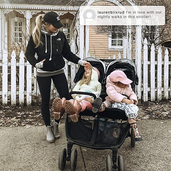 Jeep Destination Ultralight Side x Side Double Stroller, Midnight