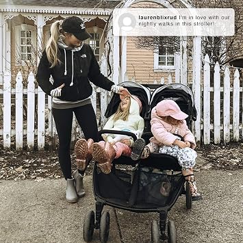 Jeep Destination Ultralight Side x Side Double Stroller, Midnight