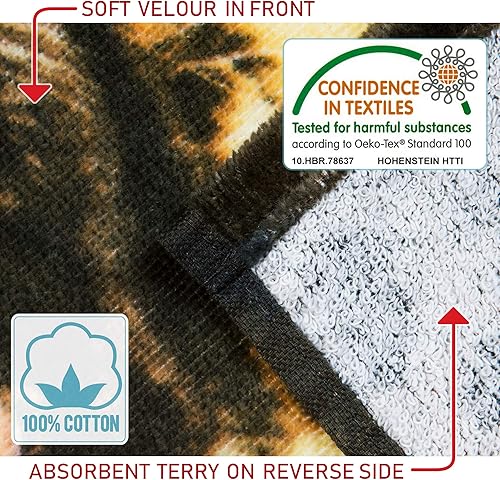 Miniatura 3 de Softerry Toalla de playa personalizada para gatos grandes 30 x 60 pulgadas león felinos salvajes tigre de Bengala y Jaguar leopardo 100 algodón