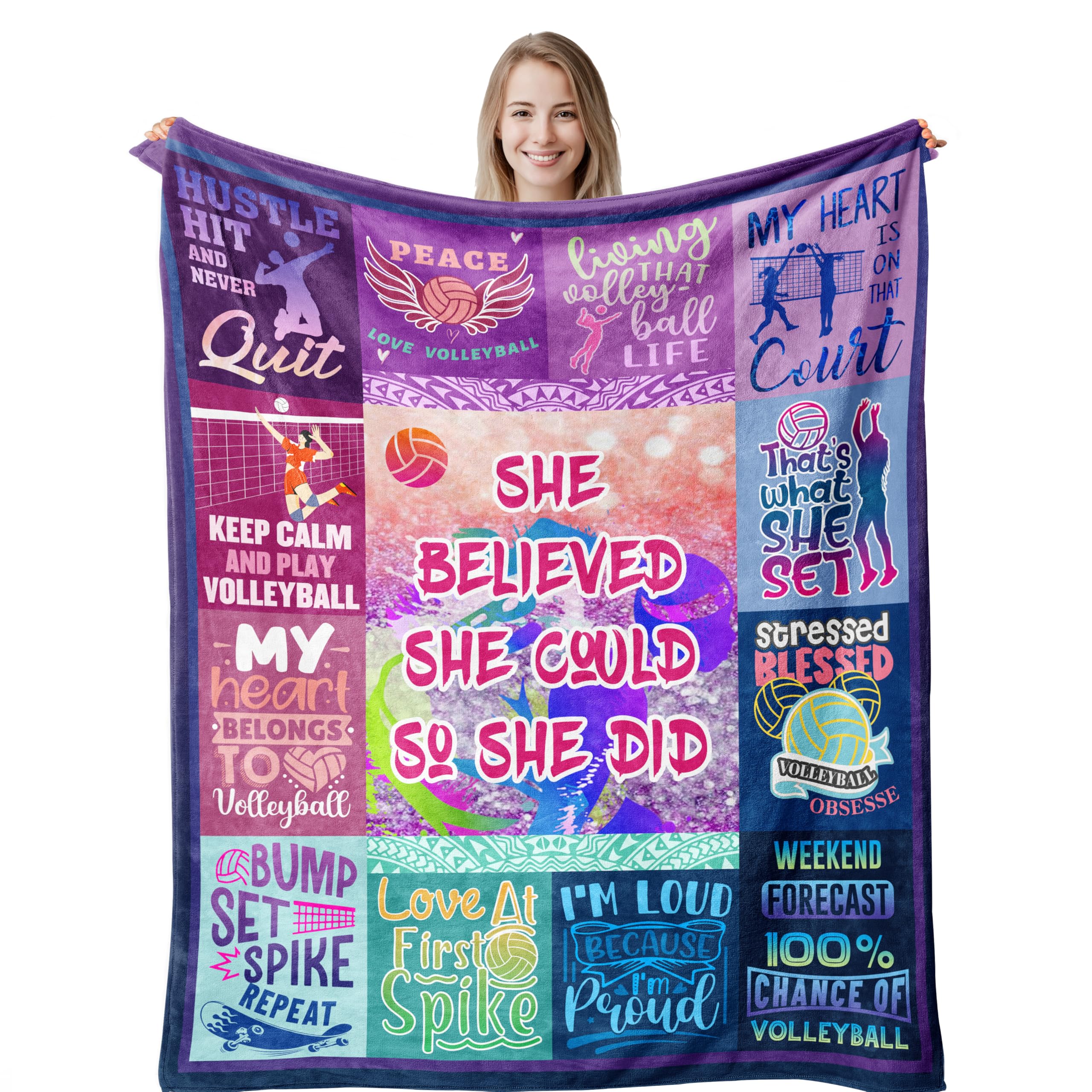 Remwiso Volleyball Blanket, Volleyballs Gifts for Teen Girls/Team/Coach, Gifts for Volleyball Player/Lover, Volleyballs Party Decorations Stuff