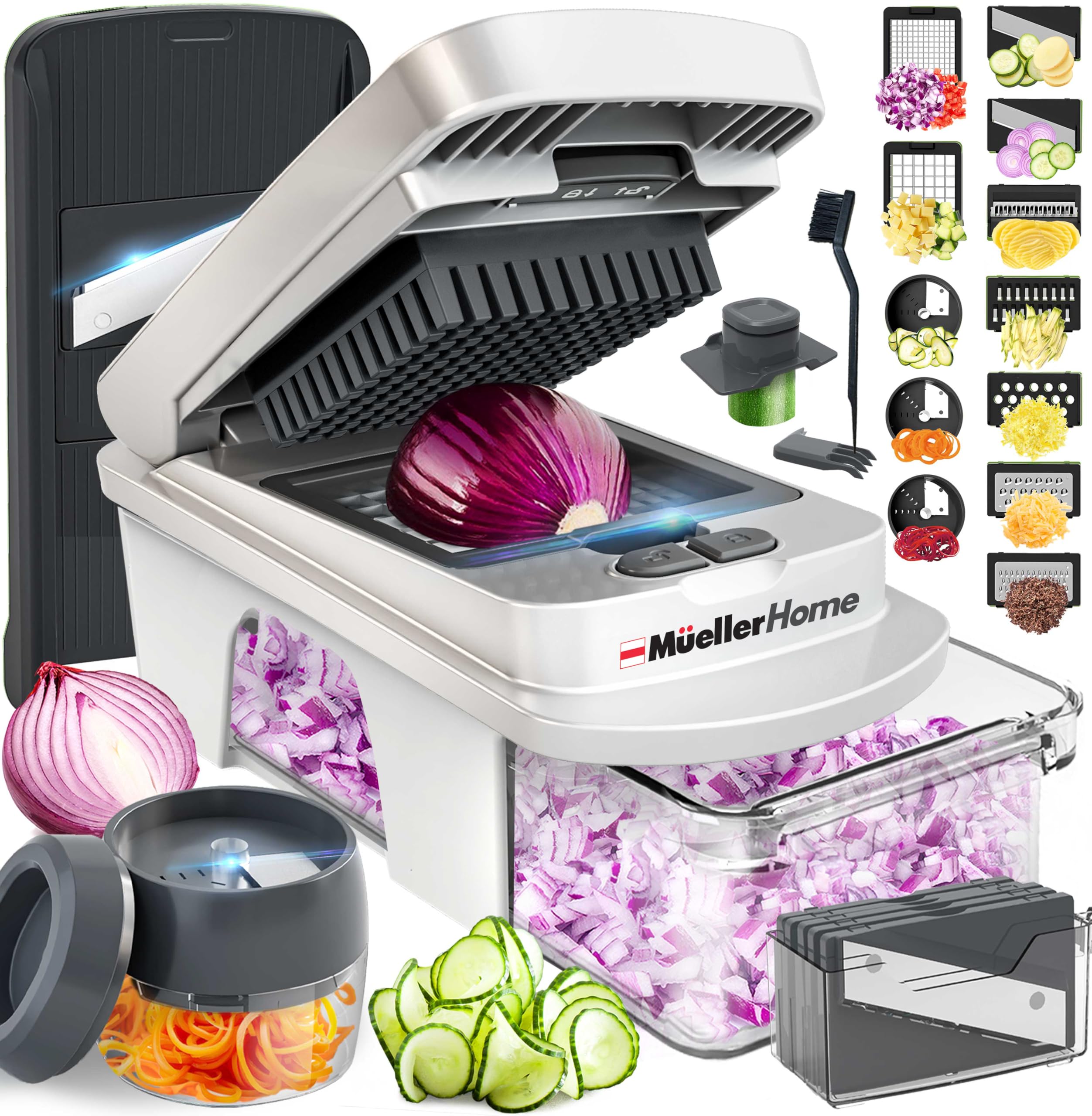MUELLER HOME Pro-Series 12-Blade Mandoline & Spiralizer