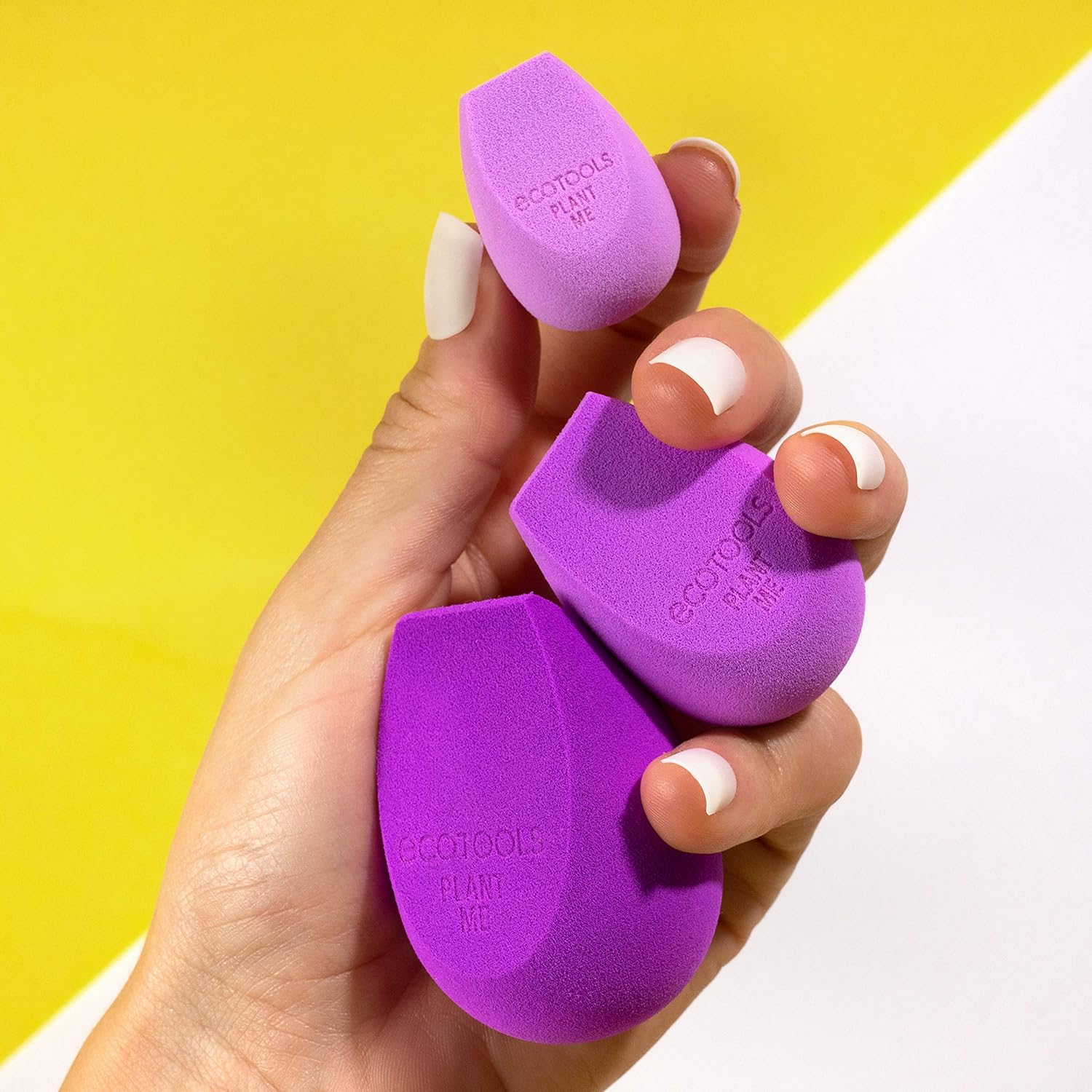 EcoTools, BioBlender by Natural Makeup Blender Beauty Sponges for Liquid and Cream Foundation, Purple, 3 Count : Everything Else