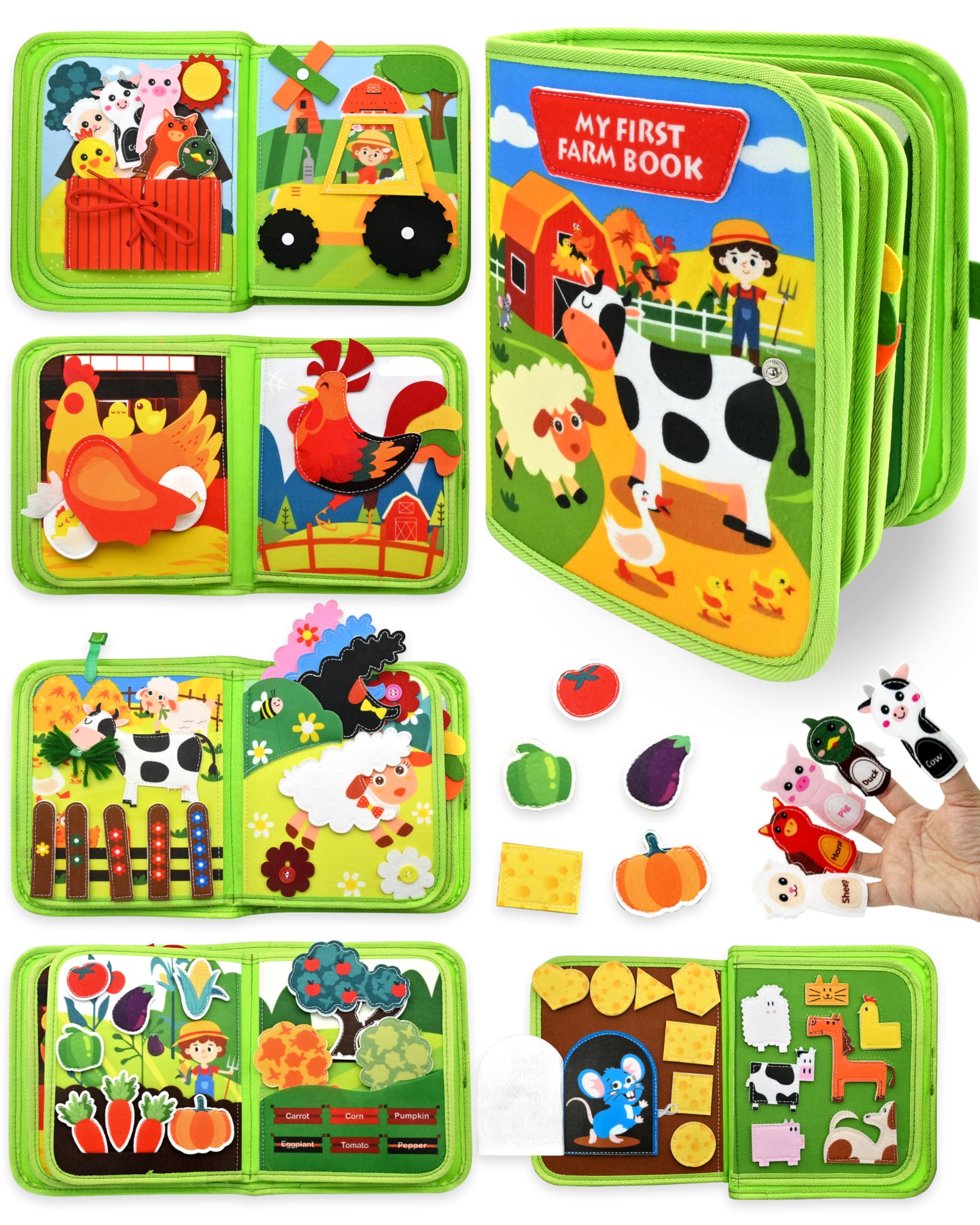 Busy Board Montessori 10 Pagine 30 Attività Giocattolo Sensoriale Per Bambini 1-5 Anni Regalo Compleanno Natale