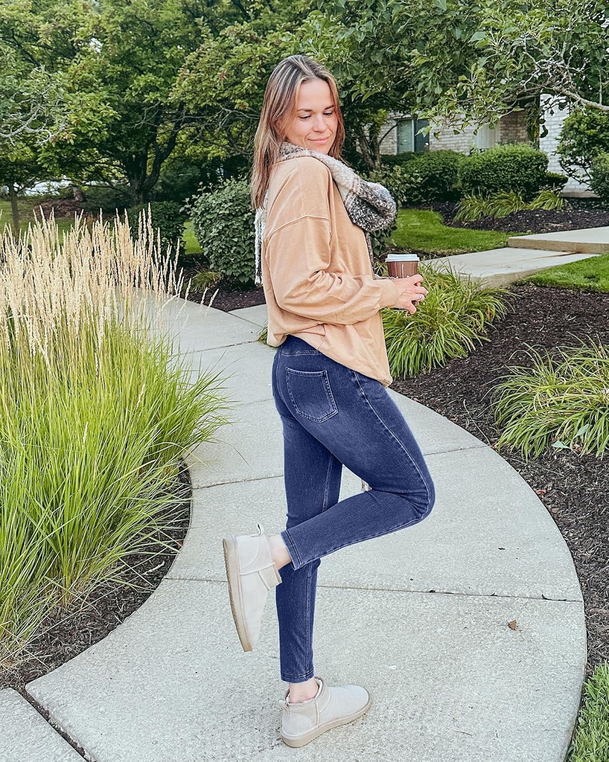 GRAPENT Skinny Jeans for Women Trendy High Waisted Pull On Elastic Waist Soft Stretchy Denim Pants Sweatpant Jeggings - Image 7