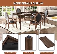 Vista 6 de Mesa de Juegos de Mesa de Madera Maciza, Mesa de Juegos y Comedor con Gran Espacio de Juego de 58" x 33" y Superficie Extraíble, Para 4 a 6