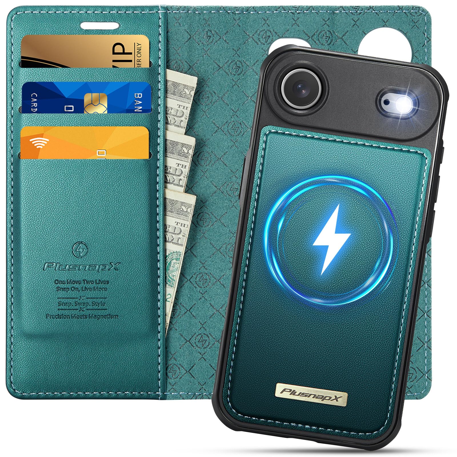 Photo 1 of PlusnapX iPhone Air Flip Case, Blue Green