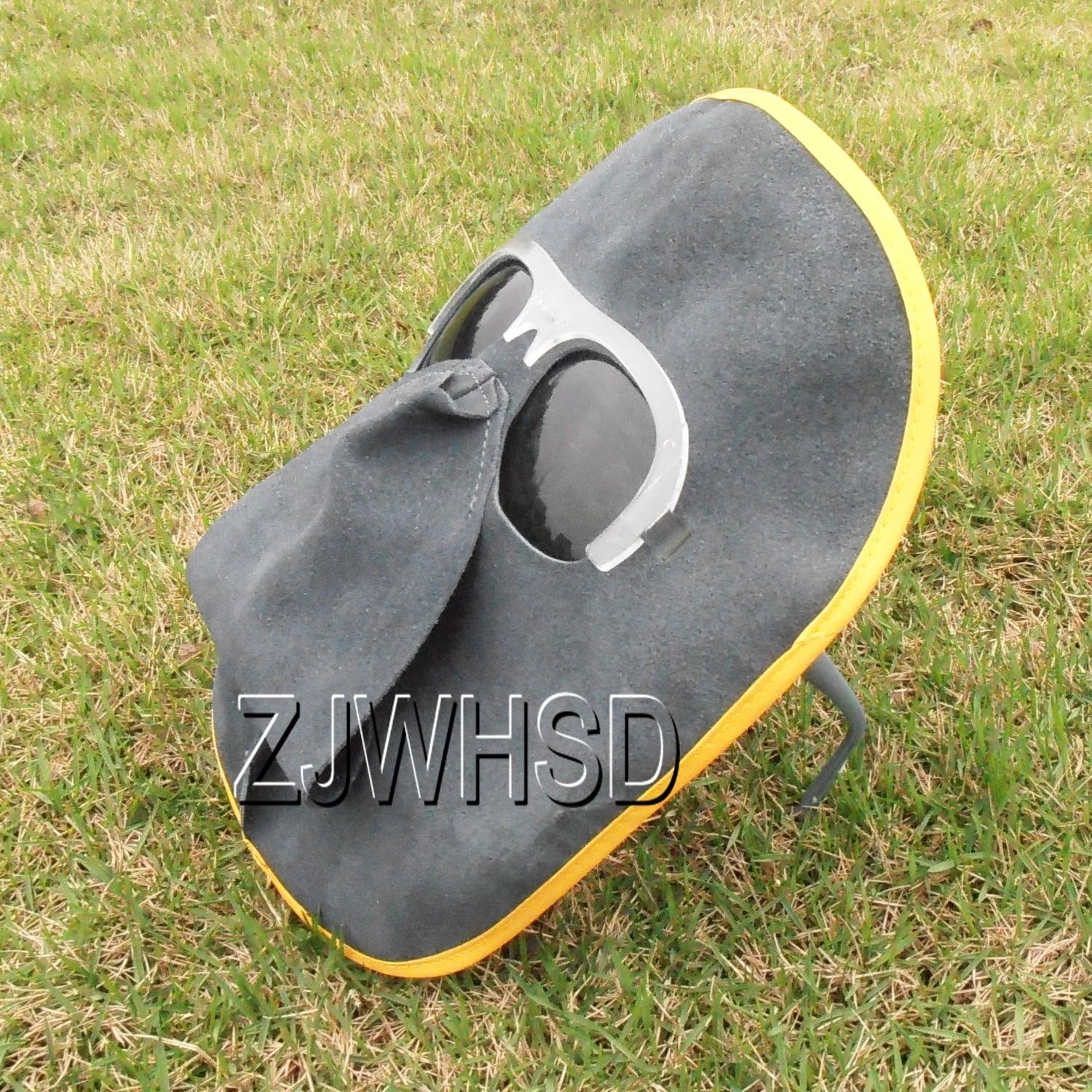 HRUS Portable Front Protected Leather Lens Glasses Welder Welding Hood Helmet Mask